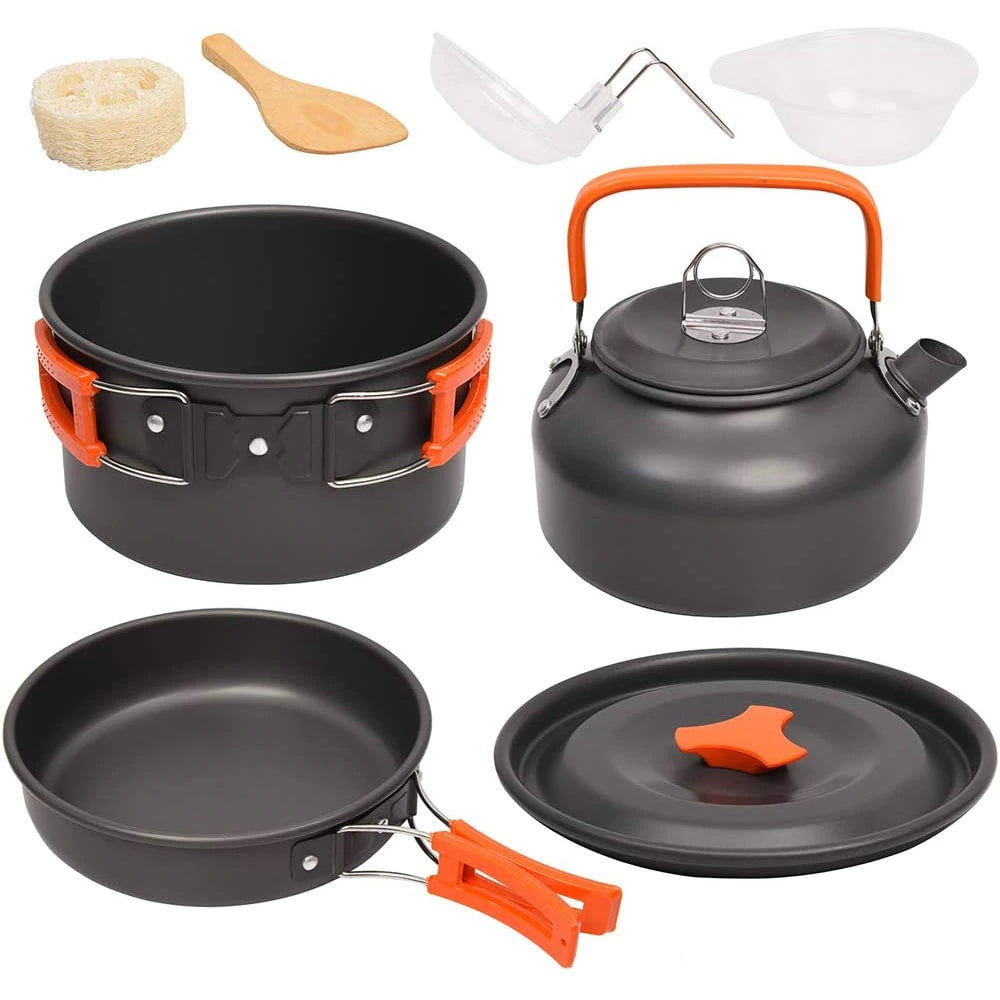 Goedkope camping kookset kopen? Complete set AliExpress voor maar €20! Dat zit gebakken