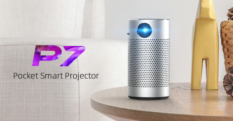 Byintek P7 Pocket Smart Projector mini beamer projector draagbaar met accu