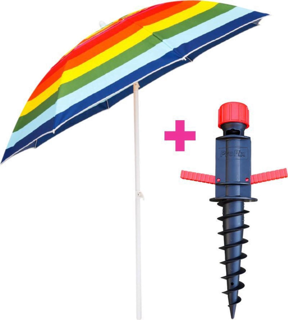beste strandparasol met grondboor